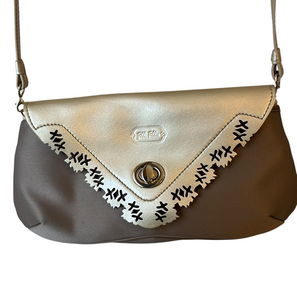 Folli Follie Gold Clutch with Matching Lipstick Case